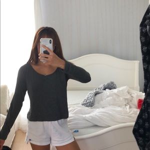 Dark gray brandy long sleeve top